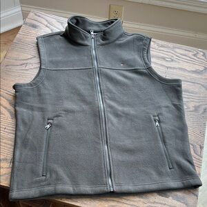 Like NEW! Tommy Hilfiger taupe /  grey/ greenish  Fleece Vest size L